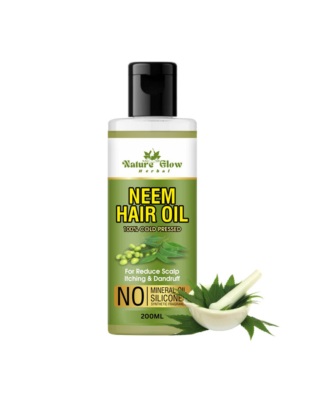 Nature Glow Herbal Cold Pressed Neem Hair Oil For Dandruff - 200 ml
