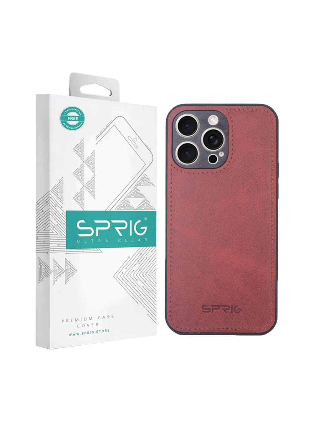 SPRIG iPhone 15 Pro Max Matte PU Leather Back Cover
