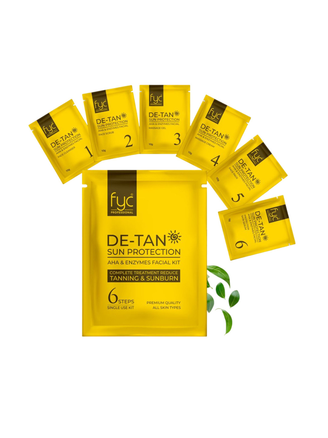 FYC Professional Set Of 2 6 Step De-Tan Pouch Facial Kit- 55 g Each