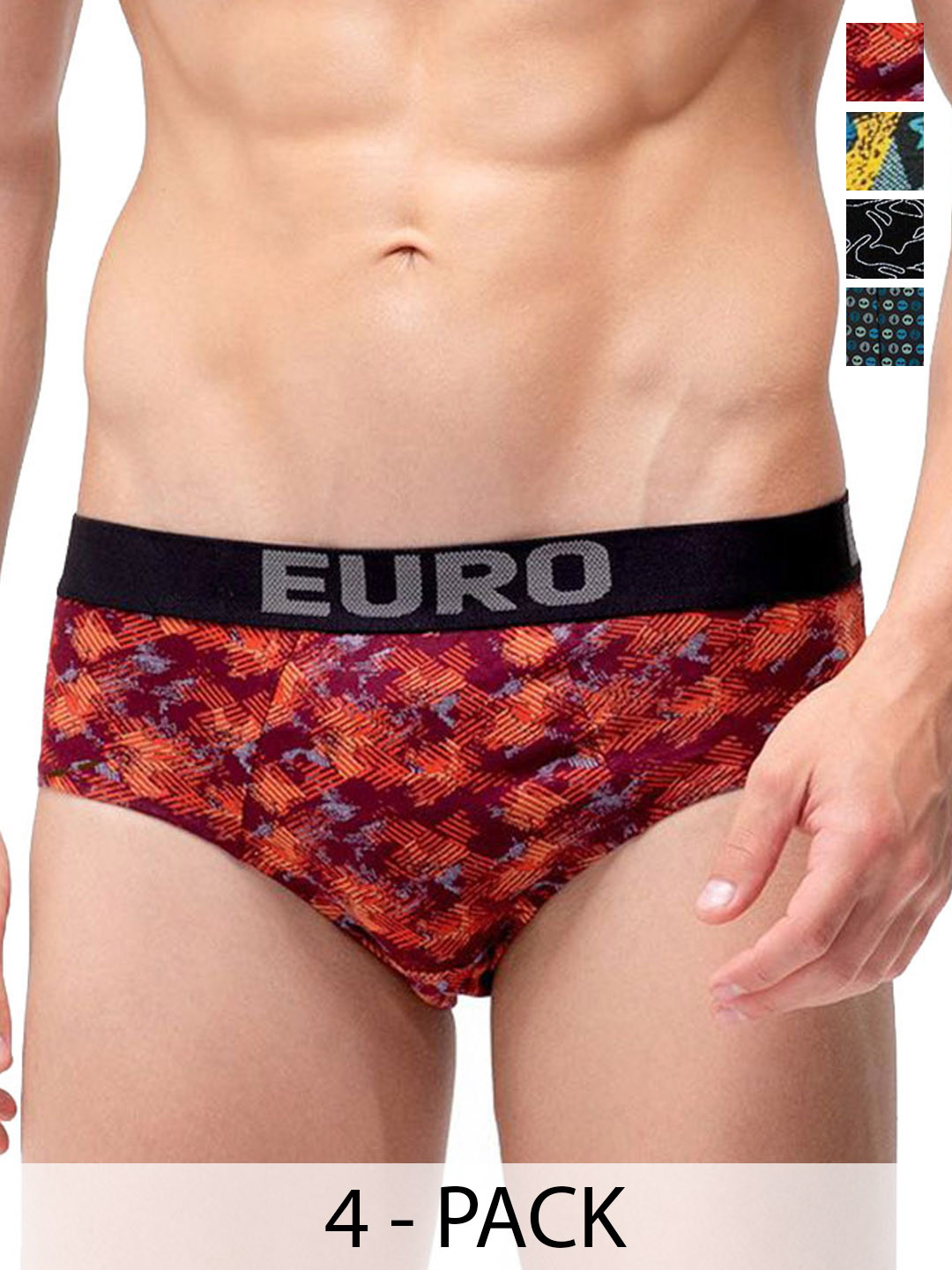 Euro Pack Of 3 Assorted Printed Briefs Euro-Micra-Printed-Brief-3