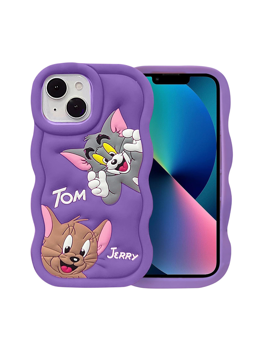 CASE CREATION Cartoon Tom And Jerry Printed Silicone 3D iPhone 13 Pro Max Bumper Case