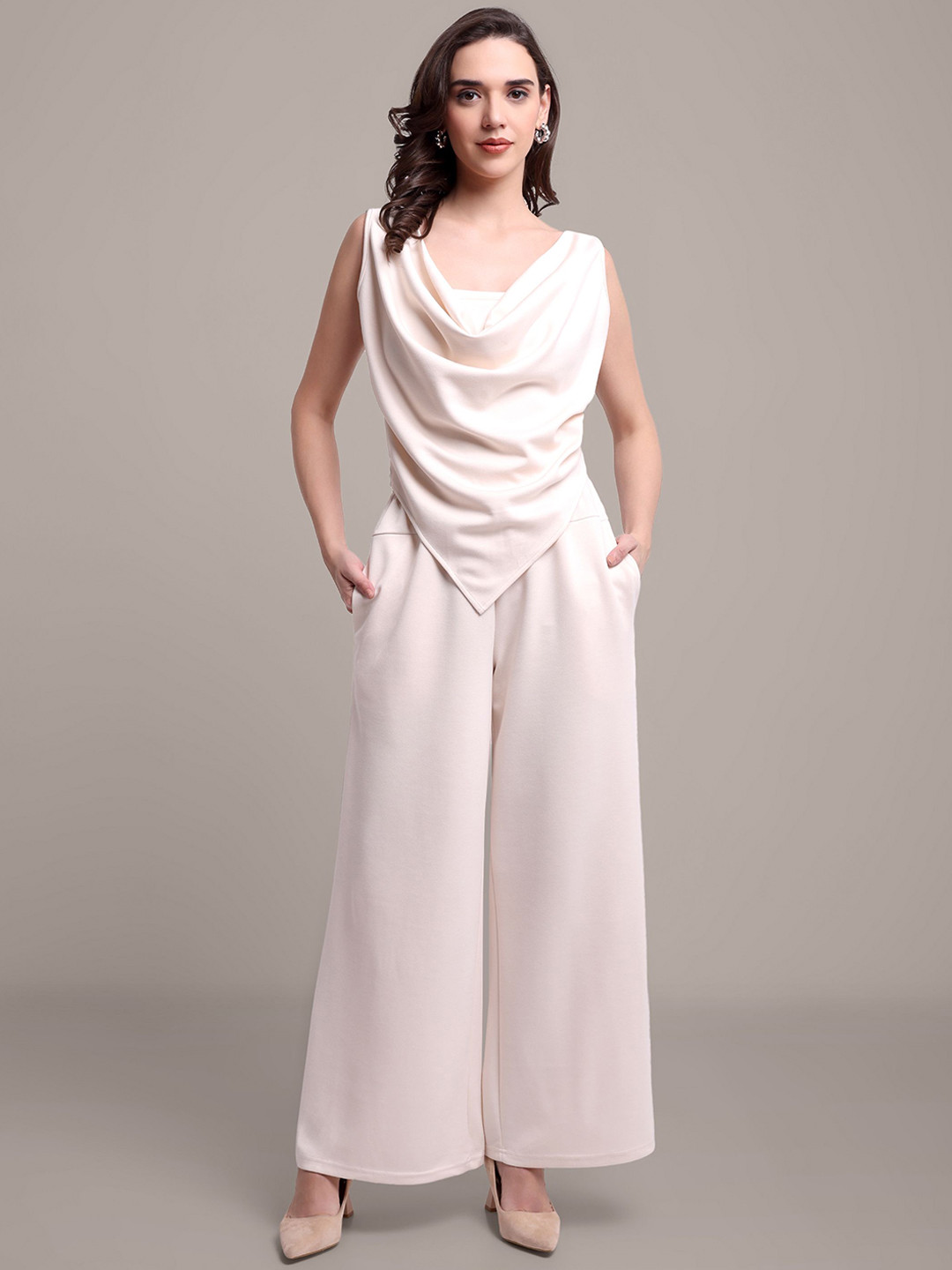 iki chic Sleeveless Cowl Neck Top & Trouser Co-ord Set