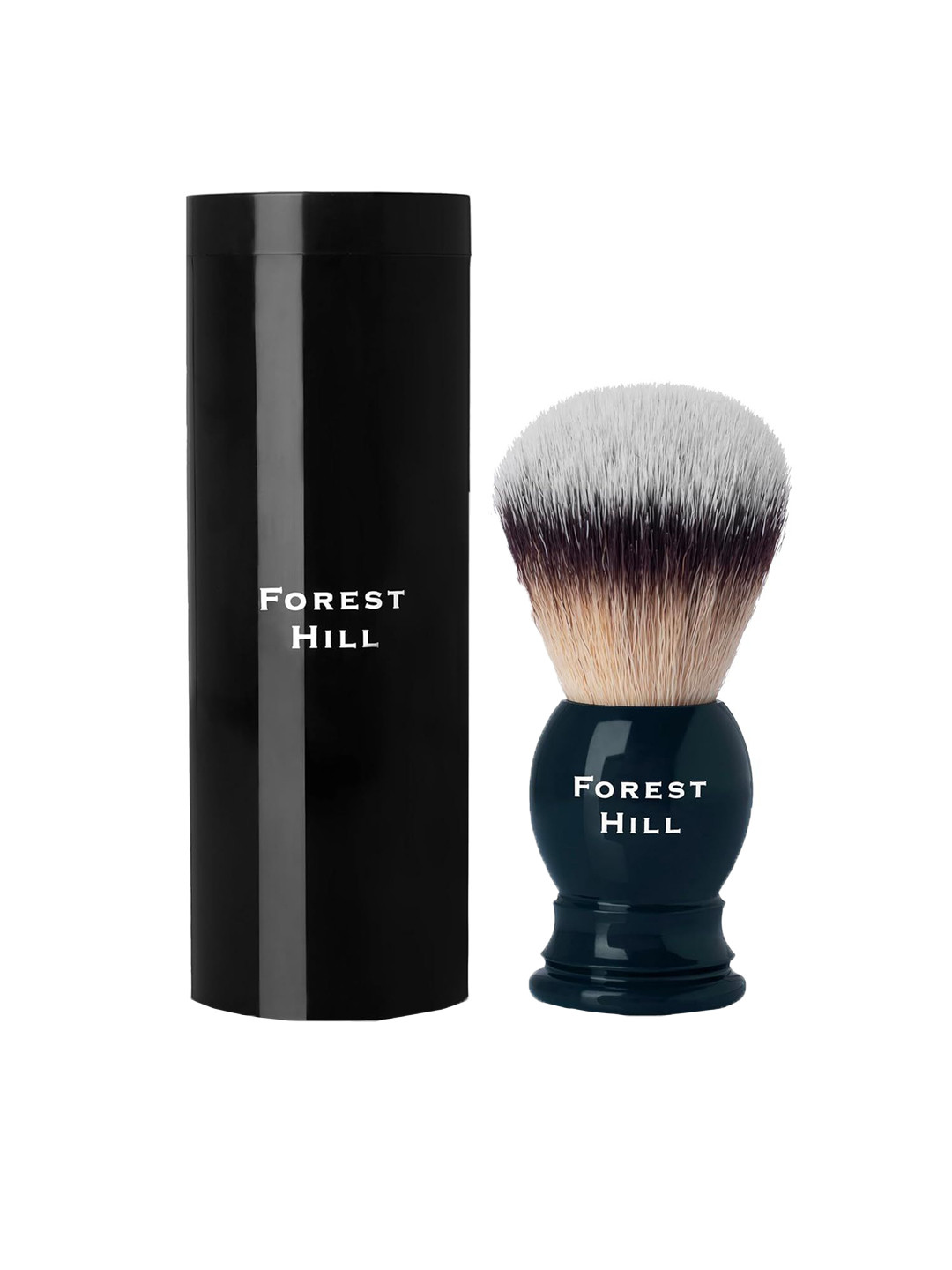 FOREST HILL Super Soft Bristles Ashford Shaving Brush With Black Brush Holder - Blue