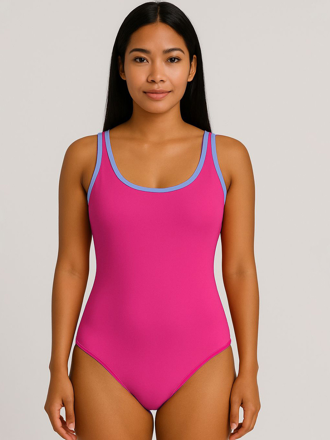 LYCOT Olympic Back Round Neck Swim Bodysuit