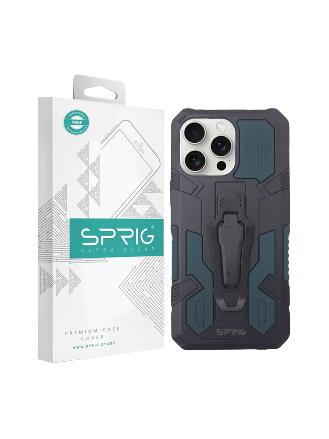 SPRIG iPhone 15 Pro Max Armor Case with Clip Back Cover