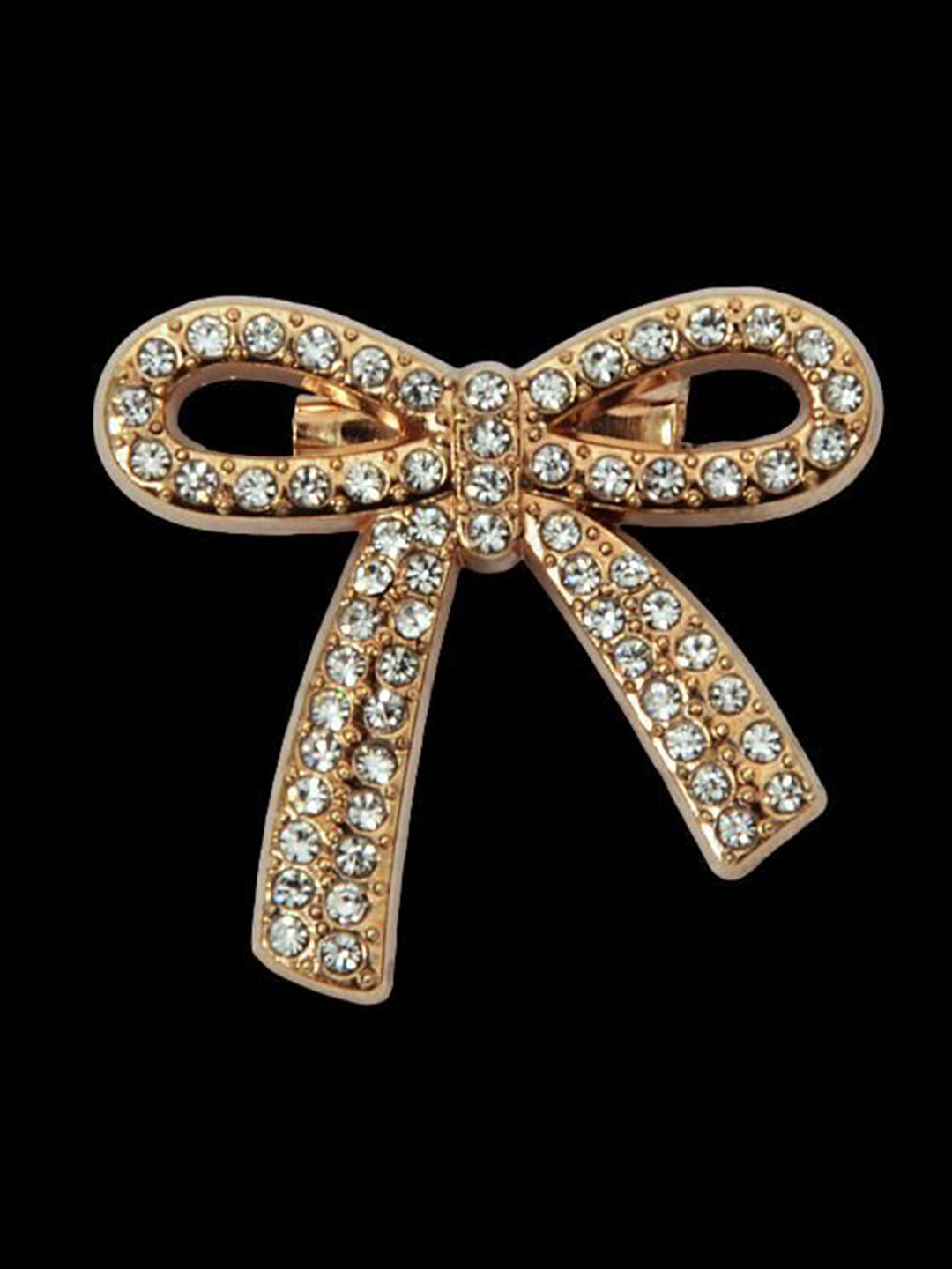 Curren Rimestone Studded Statement Bow Brooch