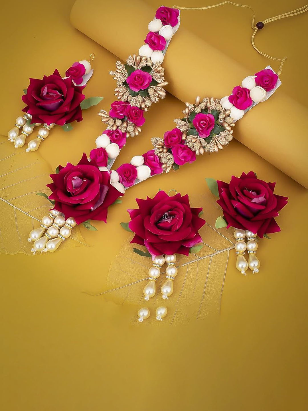 RUDRIKA Full Bridal Flower Jewellery Set