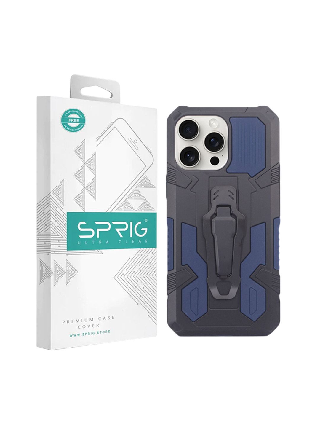 SPRIG iPhone 15 Pro Max Armor Case with Clip Back Cover