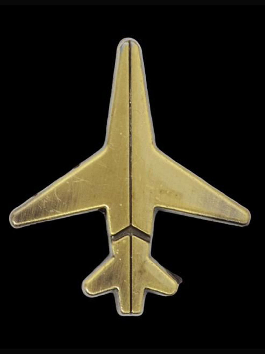 Curren Men Gold-Toned Plated Boeing Airplane Charm Lapel Pin Brooch