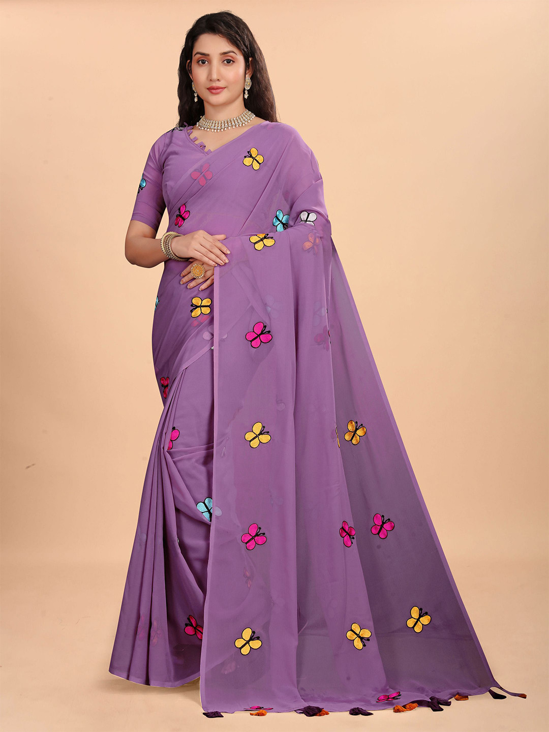 Sadika Women Patchwork Saree With Blouse Piece