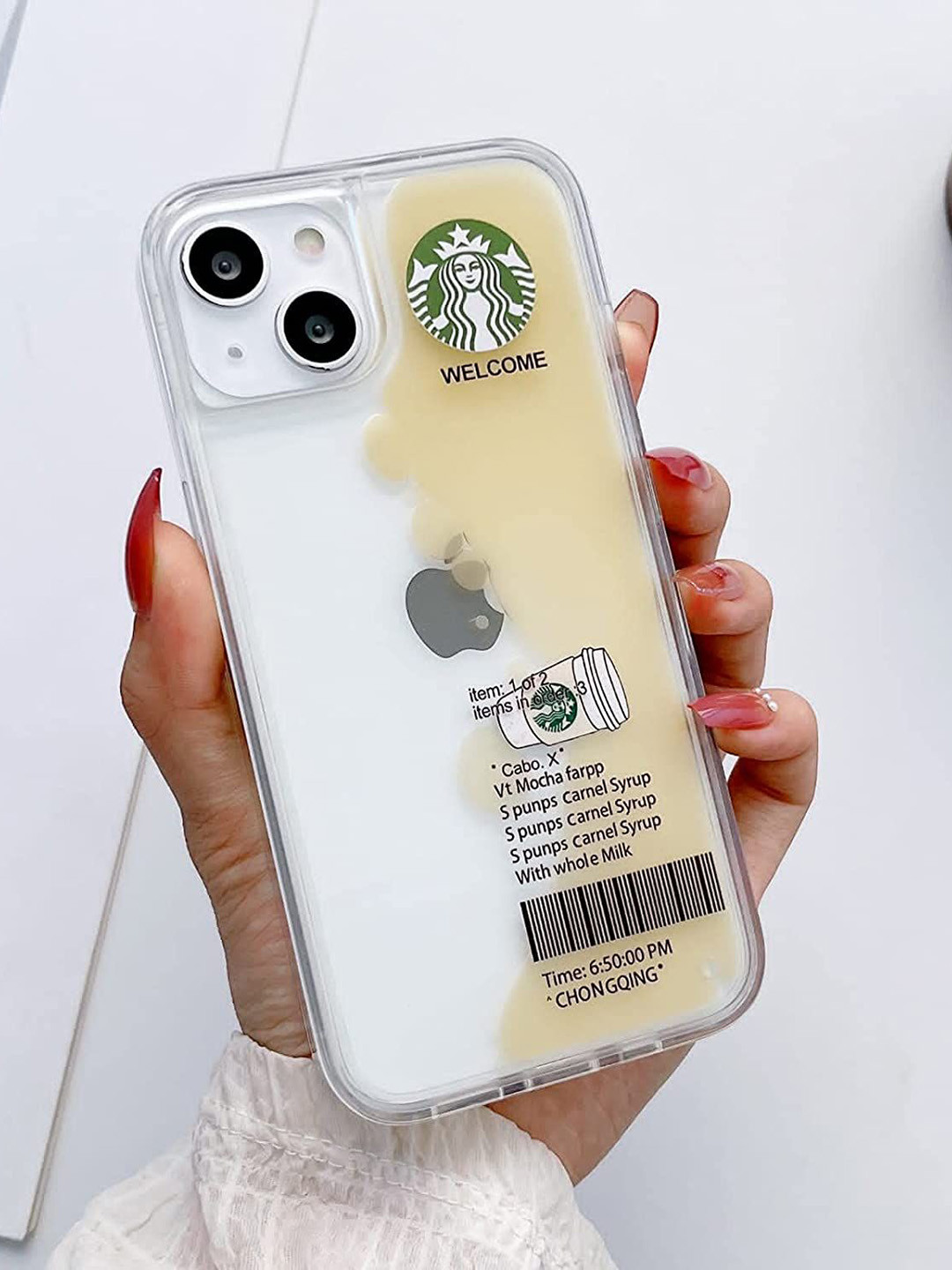 CASE CREATION Neon Sand Printed iPhone 14 Plus Silicone Bumper Case Mobile Accessories