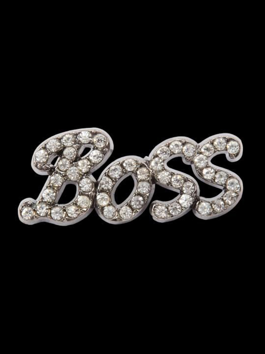 Curren Rimestone Studded Statement Vintage Alphabet Brooch