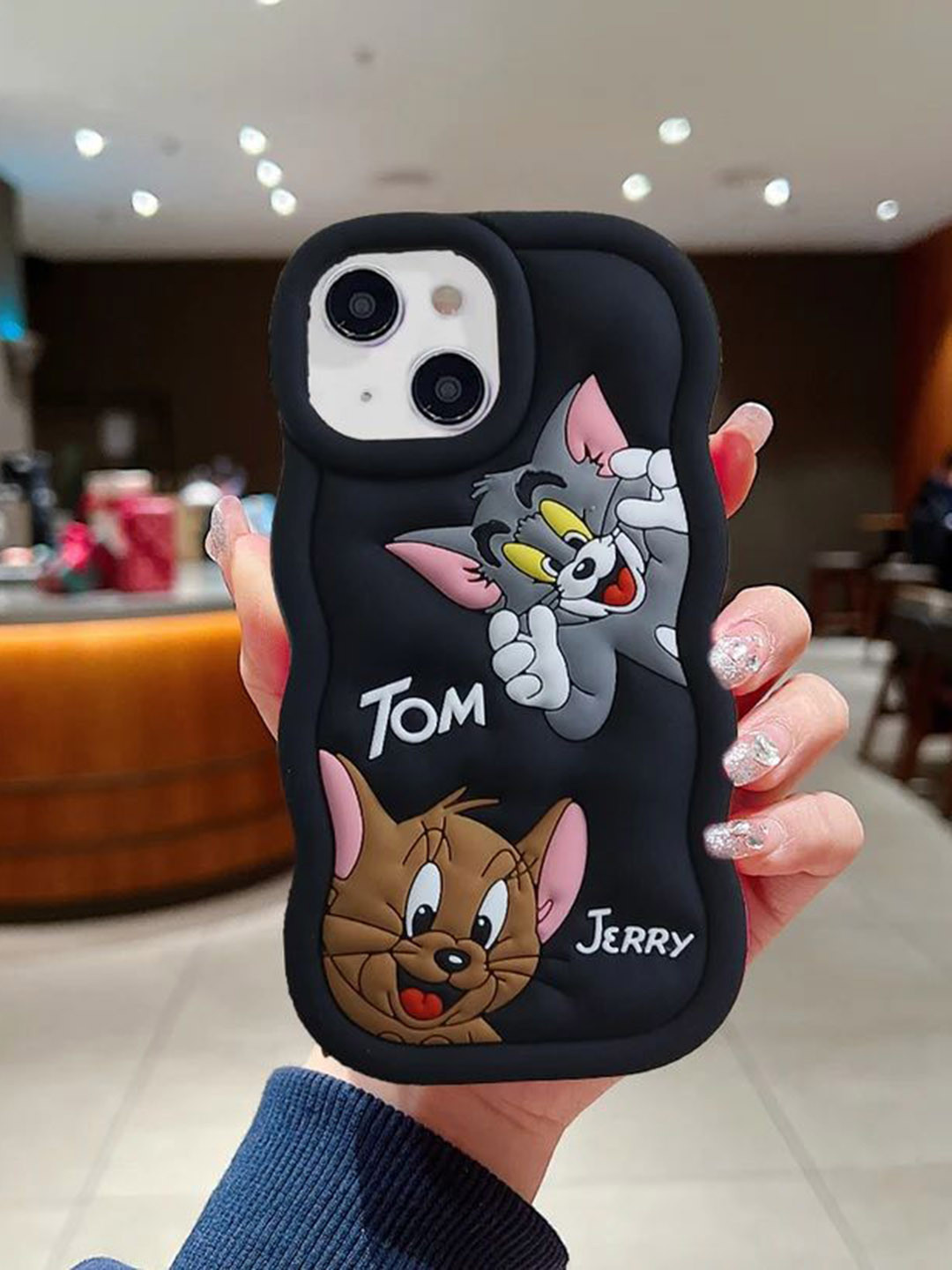 CASE CREATION Cartoon Tom And Jerry Printed Silicone 3D iPhone 14 Pro Bumper Case