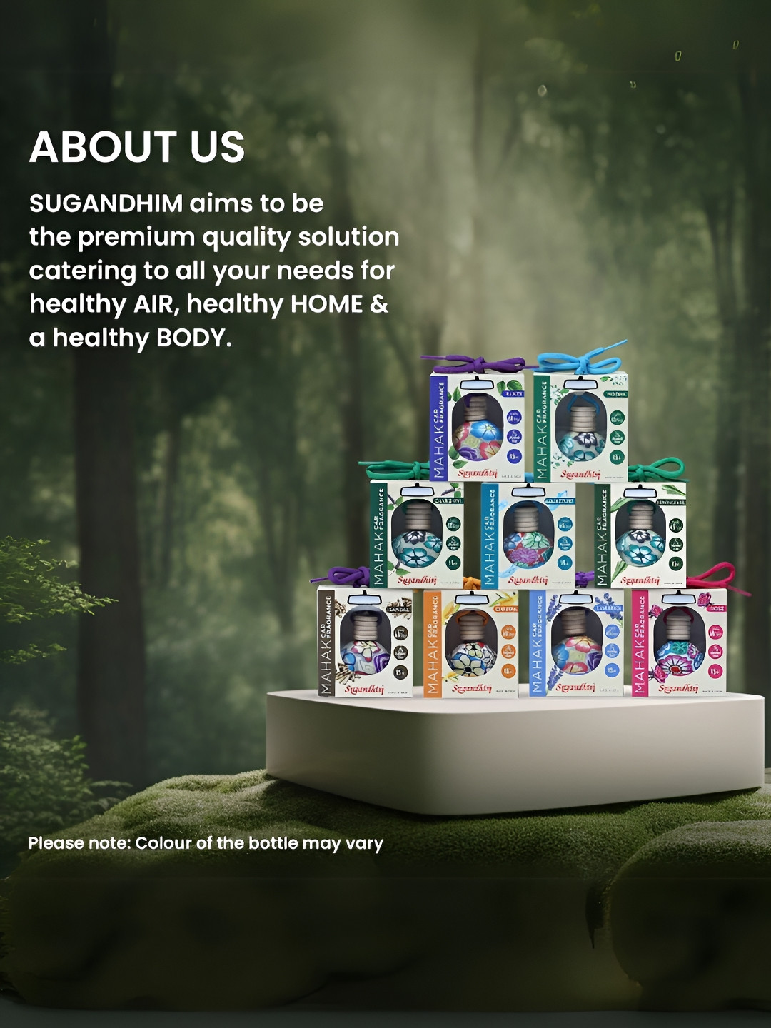 Sugandhim Blue Car Freshener Floral Aroma Travel-Friendly Non-Alcoholic Formula - 15ml