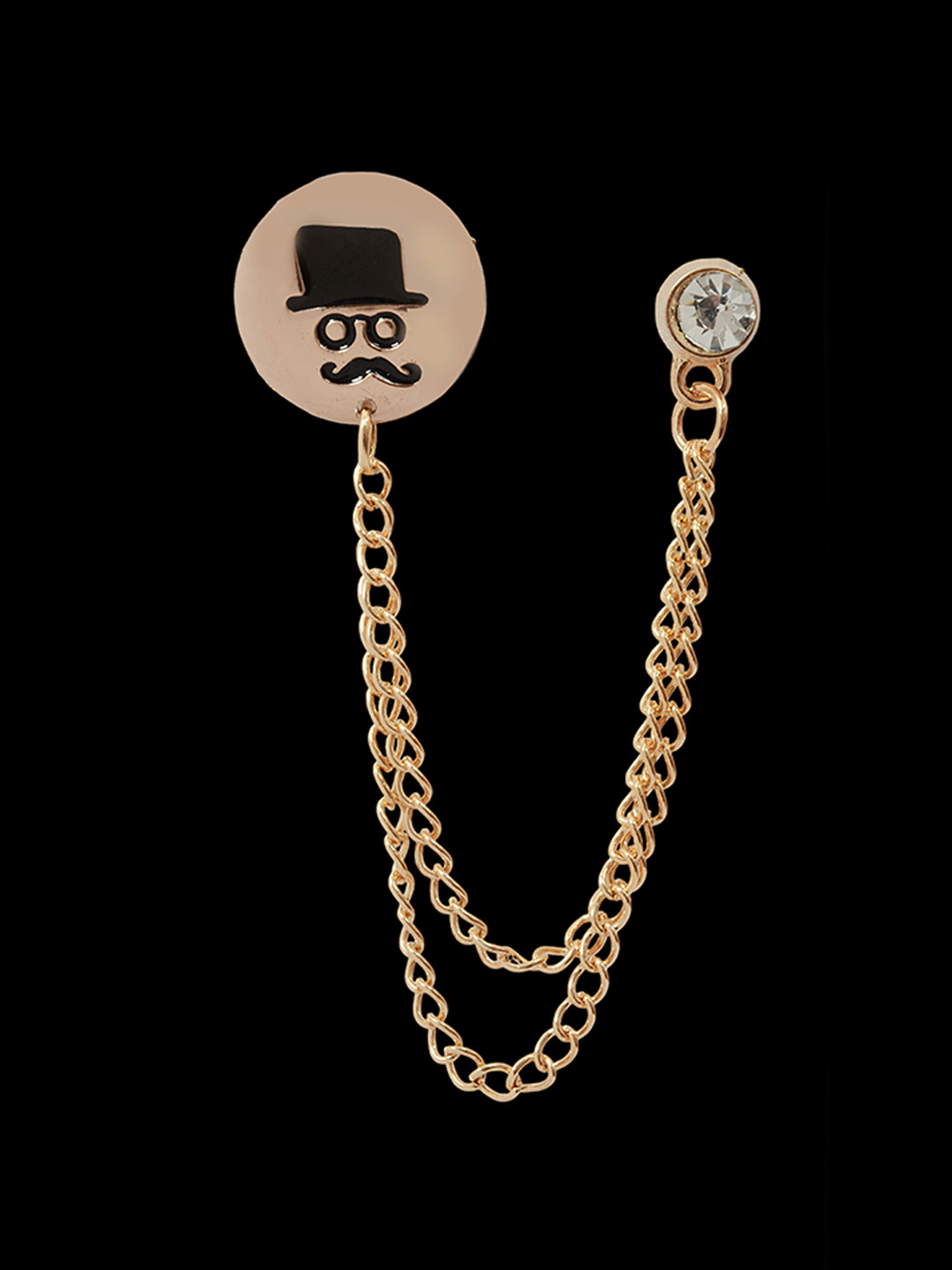 Curren Zircone Studded Statement Vintage Hatman Brooch