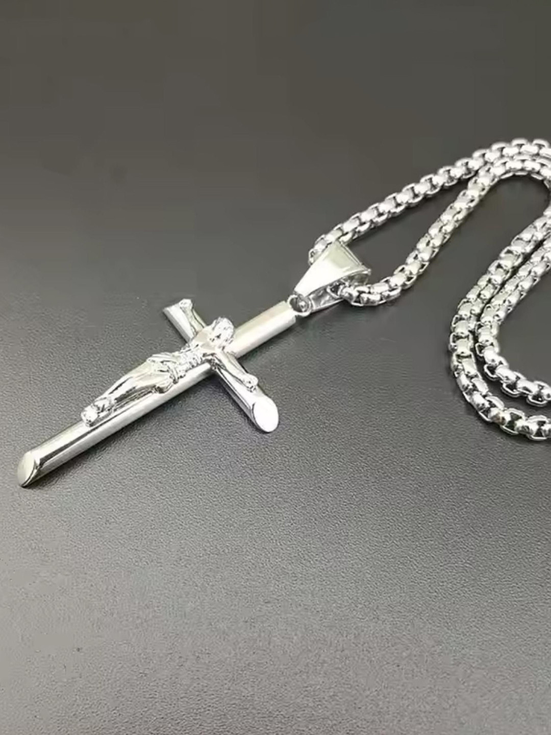 RSPR Stainless Steel Cross Isa Masih Pendant With Chain