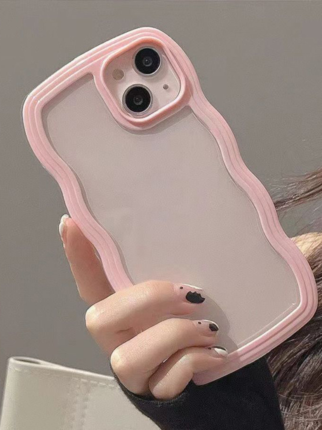 CASE CREATION Women Solid iPhone 14 Pro Max Curly Wave Bumper Case Mobile Accessories