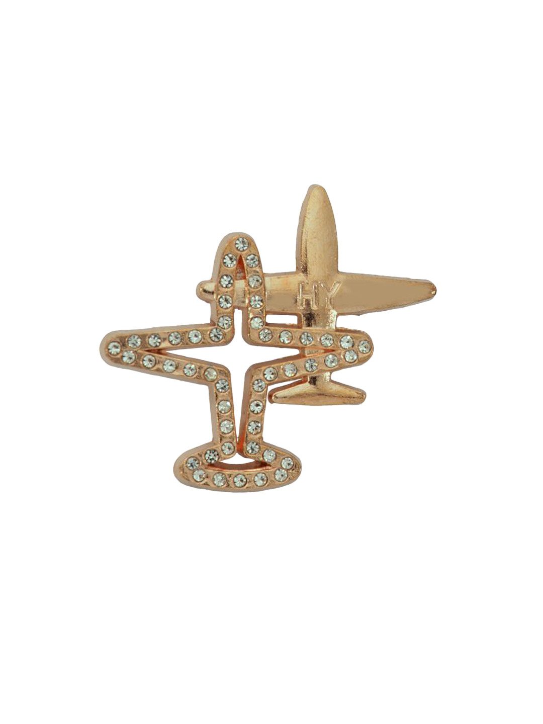 Curren Zircon-Studded Airplane Brooch