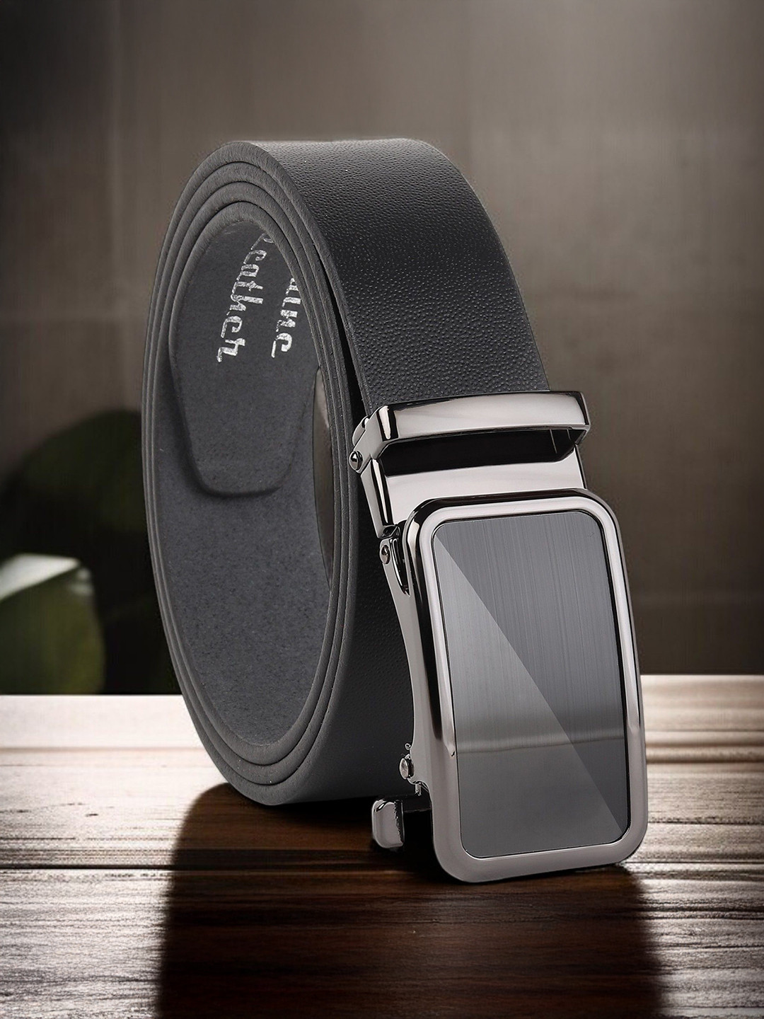 The Roadster Lifestyle Co. Men Textured Leather Formal Belt AEXO-129-BL