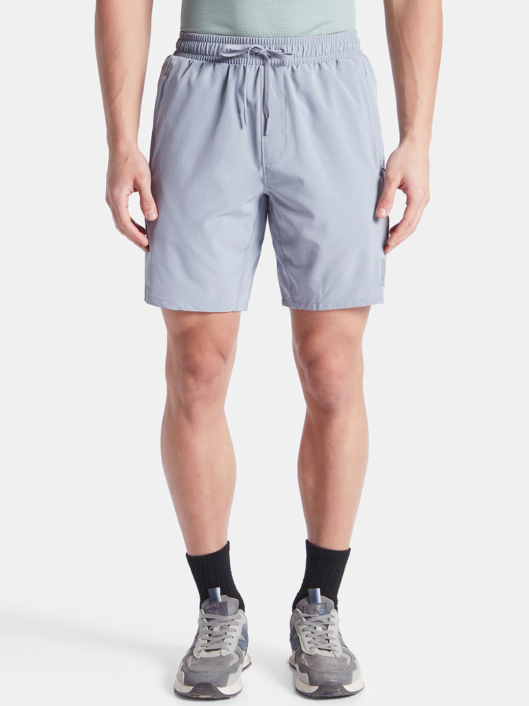 Jockey Recycled Microfiber Elastane Active Wear Solid Shorts with StayFresh Treatment-MV20