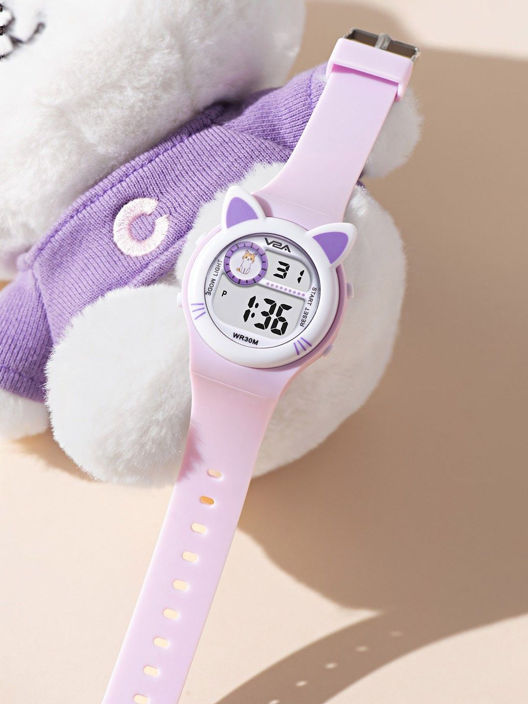 V2A Kids Printed Dial & Straps Analogue Watch V2A-2710-Purple-0