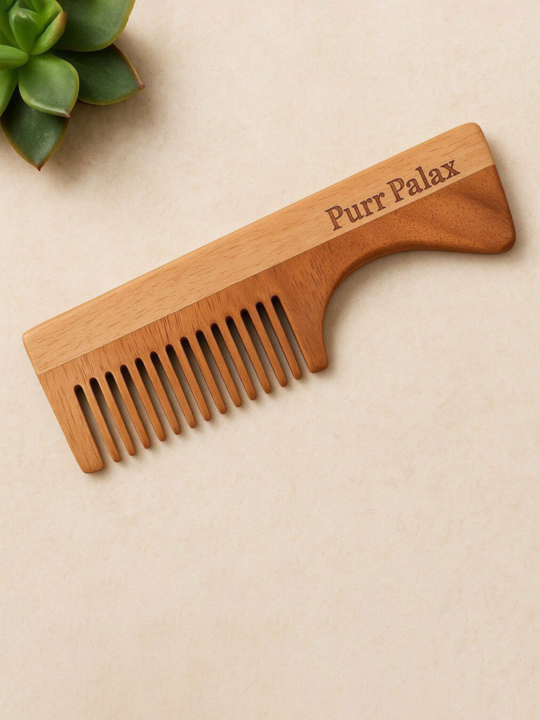 PURRPALAX Neem Wood Comb For Anti-Dandruff & Hair Growth