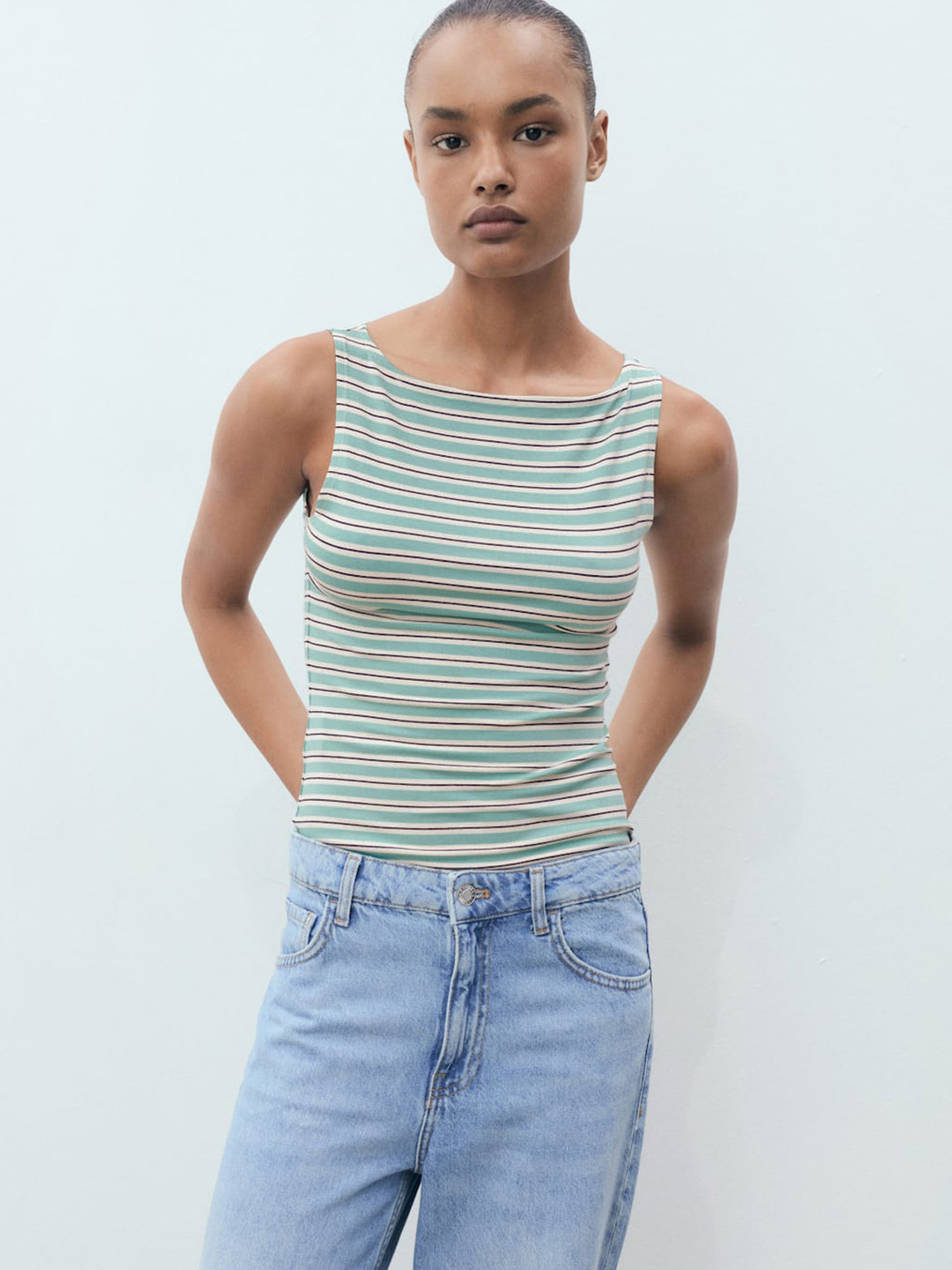 MANGO Striped Top