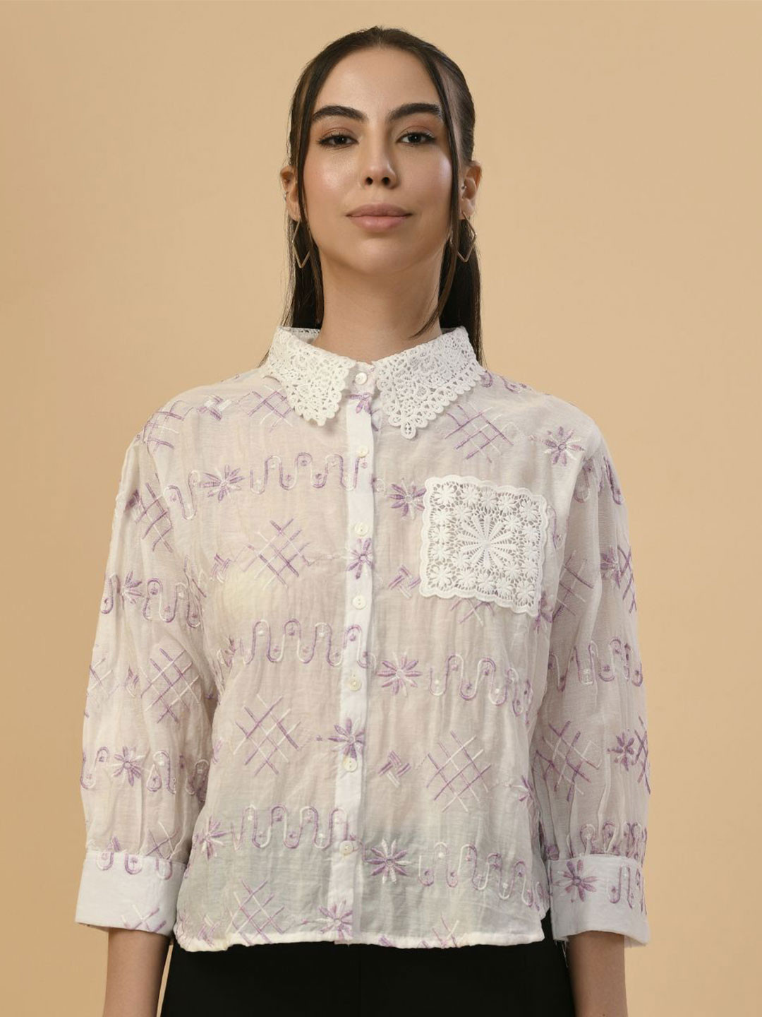 Albion By CnM Women Embroidered Cotton Top