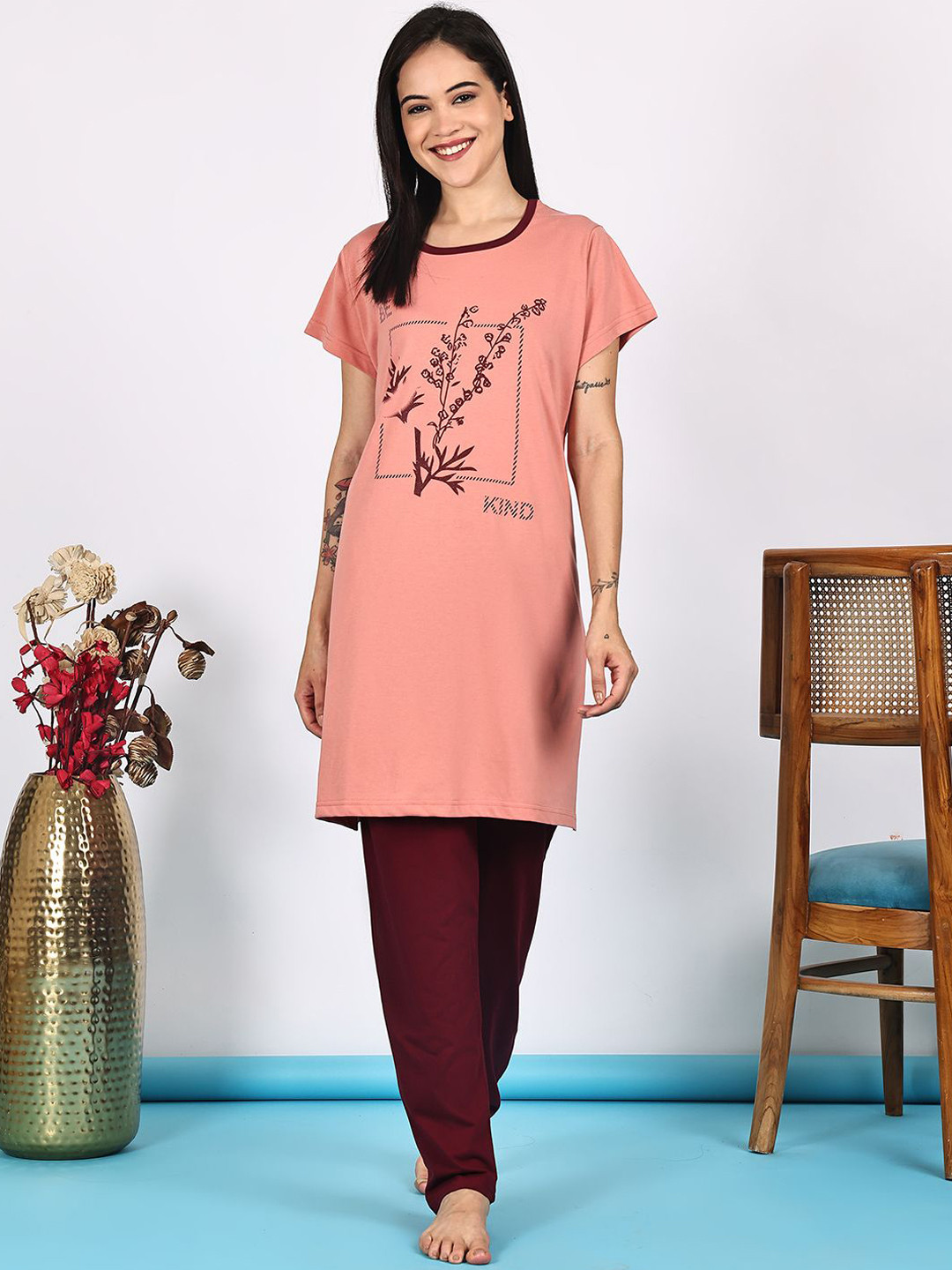 PERFECT LINE Women Printed Night suit