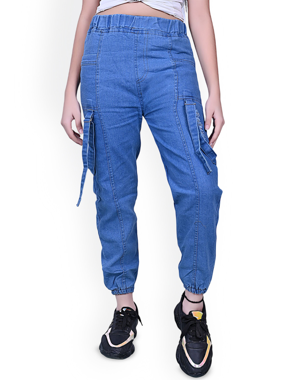 STYLOKAT Girls Comfort Jogger Mid-Rise Cargo Styles  Jeans