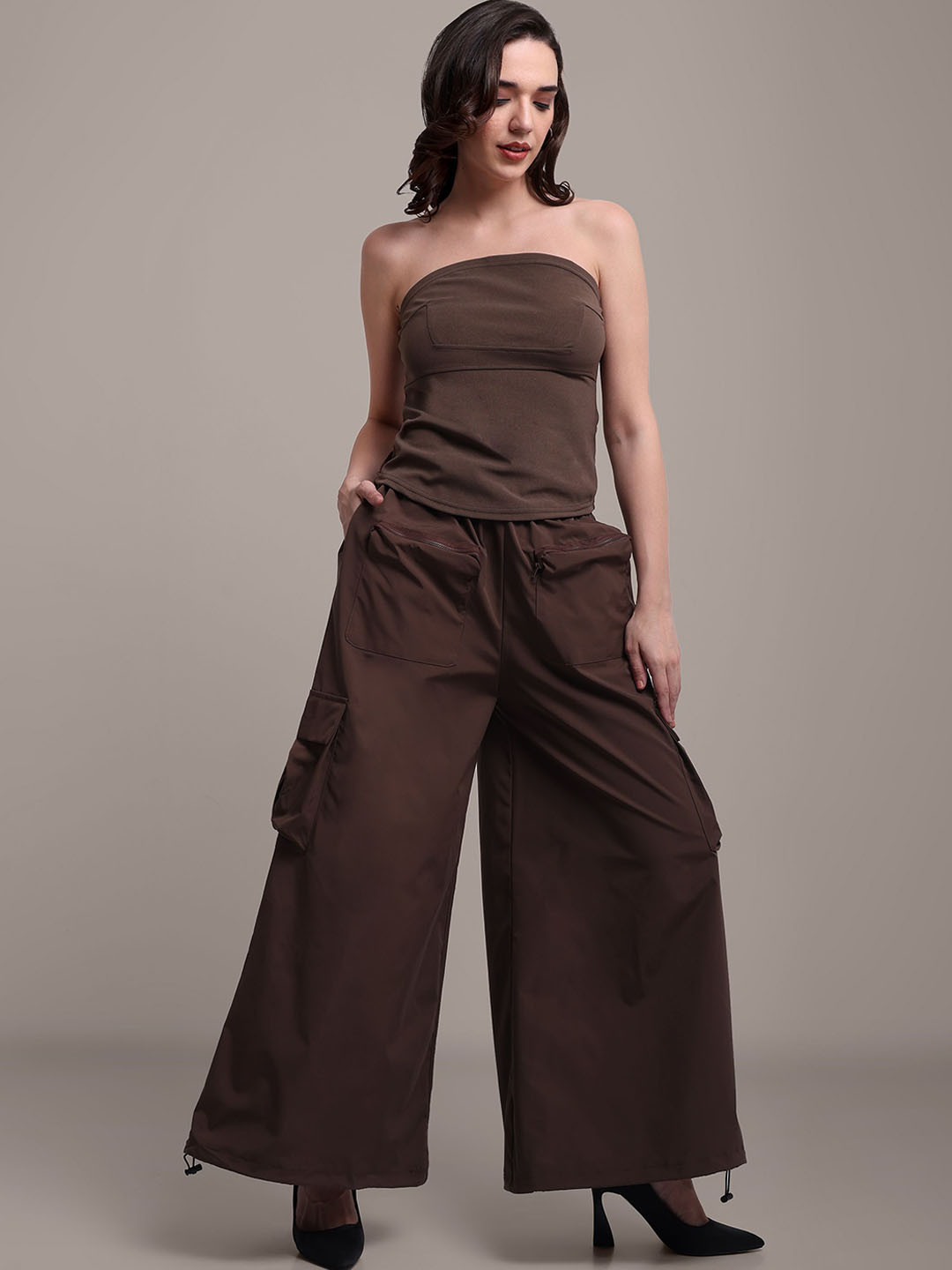 iki chic Strapless Strapless Tube Top & Trouser Co-Ord Set