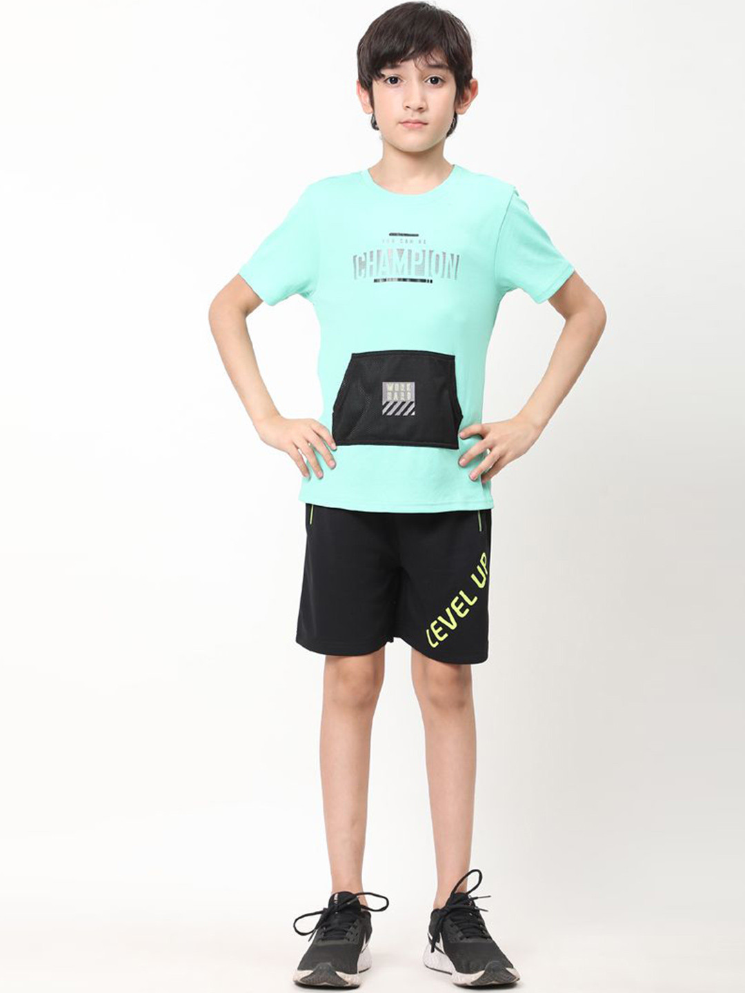 DIDA Boys Active Squad Set Printed T-Shirt With Shorts