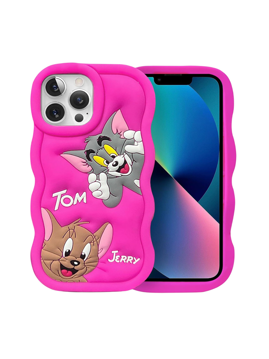 CASE CREATION Printed 3D Curly Tom&Jerry iPhone 8 Silicone Bumper Case Mobile Accessories