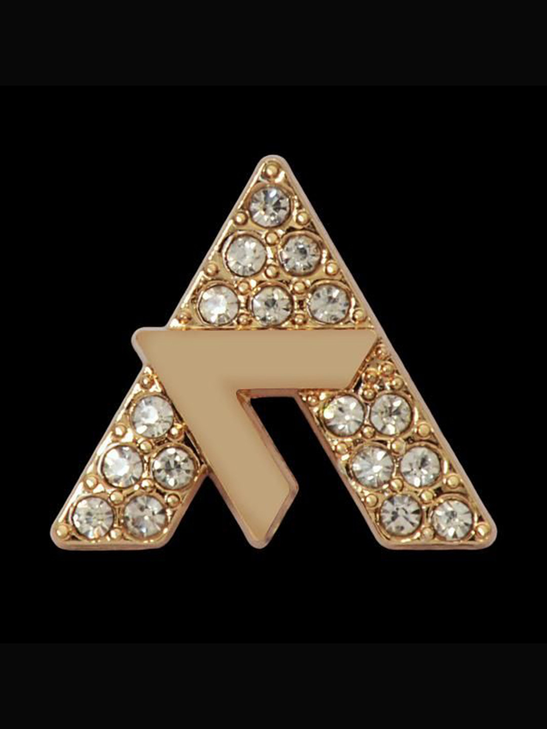 Curren Vintage Rhinestone Studded Letter A Brooch