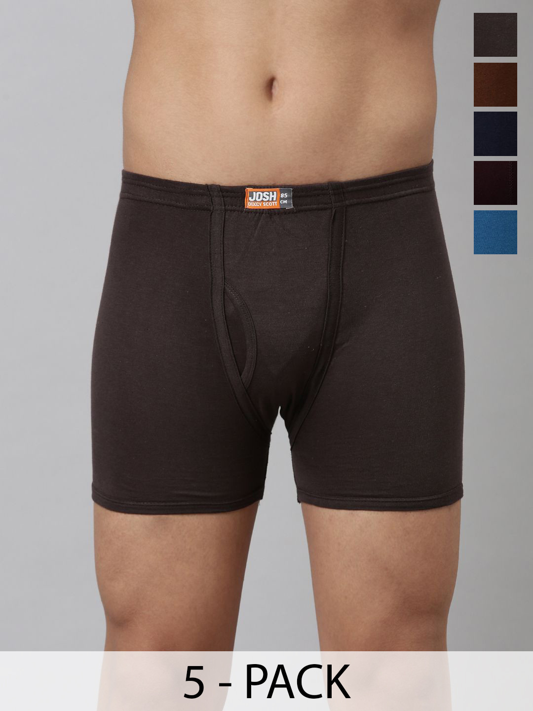 Dixcy Scott Josh Pack Of 5 Mid-Rise Pure Cotton Assorted Trunks Fine Trunk Assorted-P5
