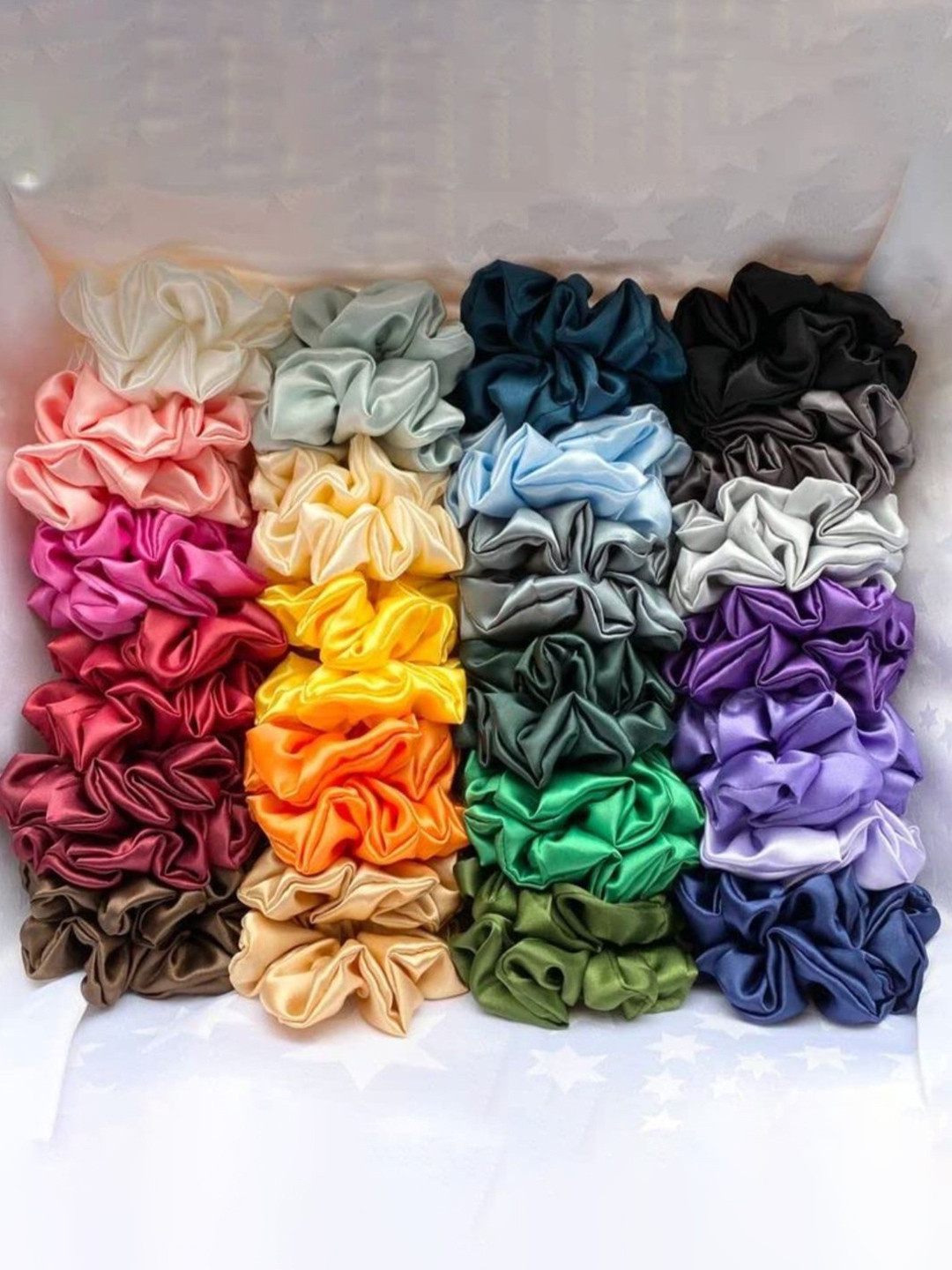 DN ENTERPRISES Women Set of 24 Scrunchies Ponytail Holders