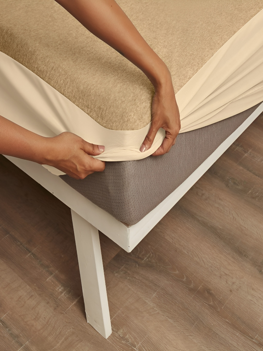 wakefit Beige Terry Breathable Mattress Protector