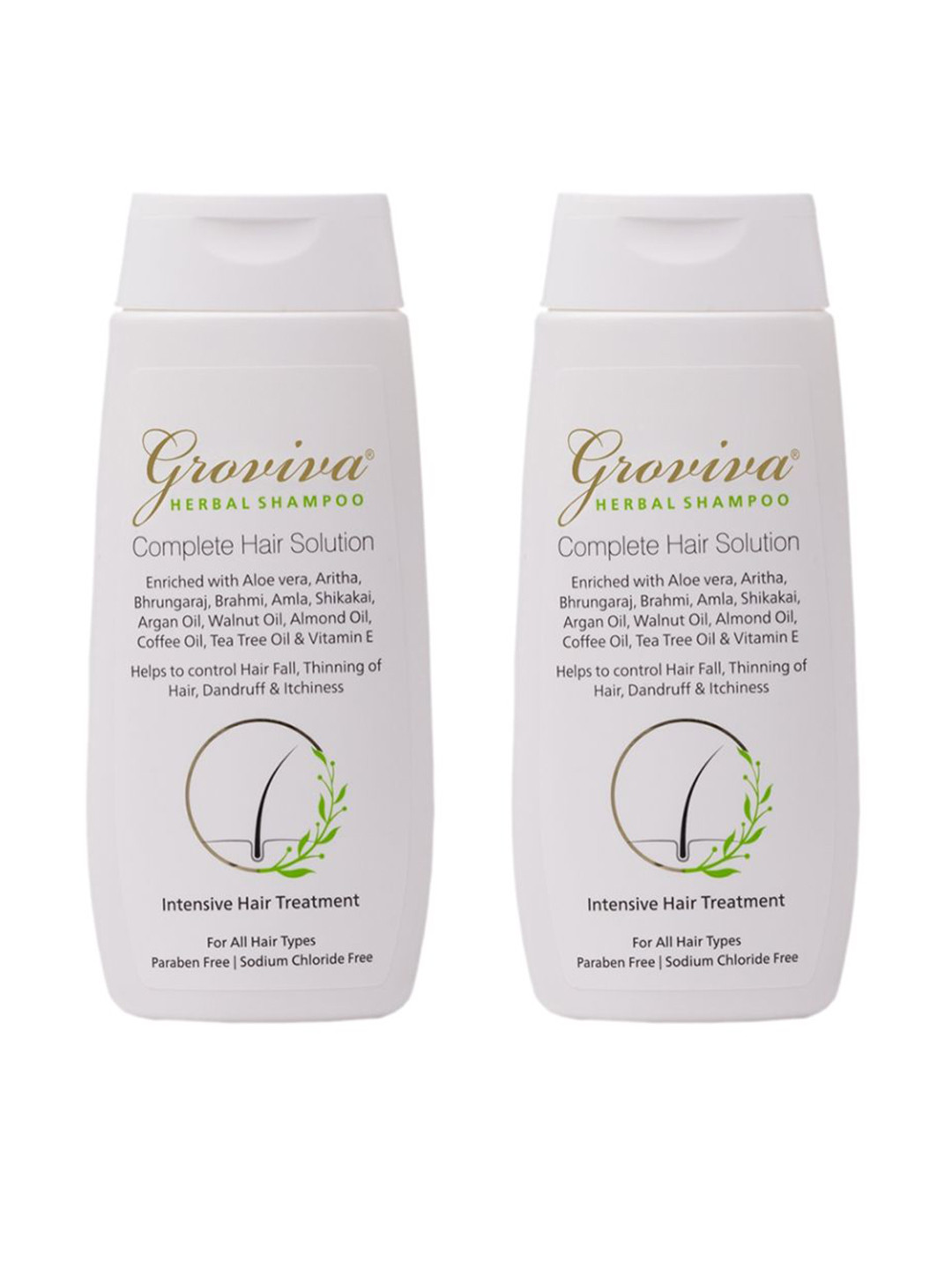 Groviva Set Of 2 Complete Hair Solution Herbal Shampoo - 100 ml Each