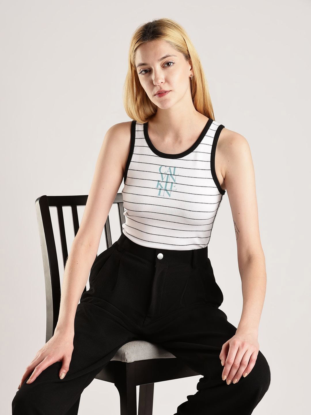 Calvin Klein Jeans Striped Cotton Tank Top