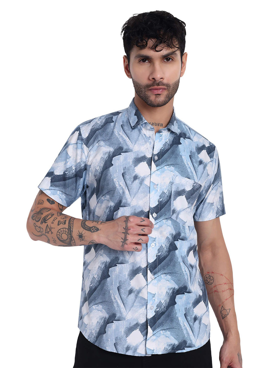 Garment Globe Standard Abstract Printed Slim Fit Shirt