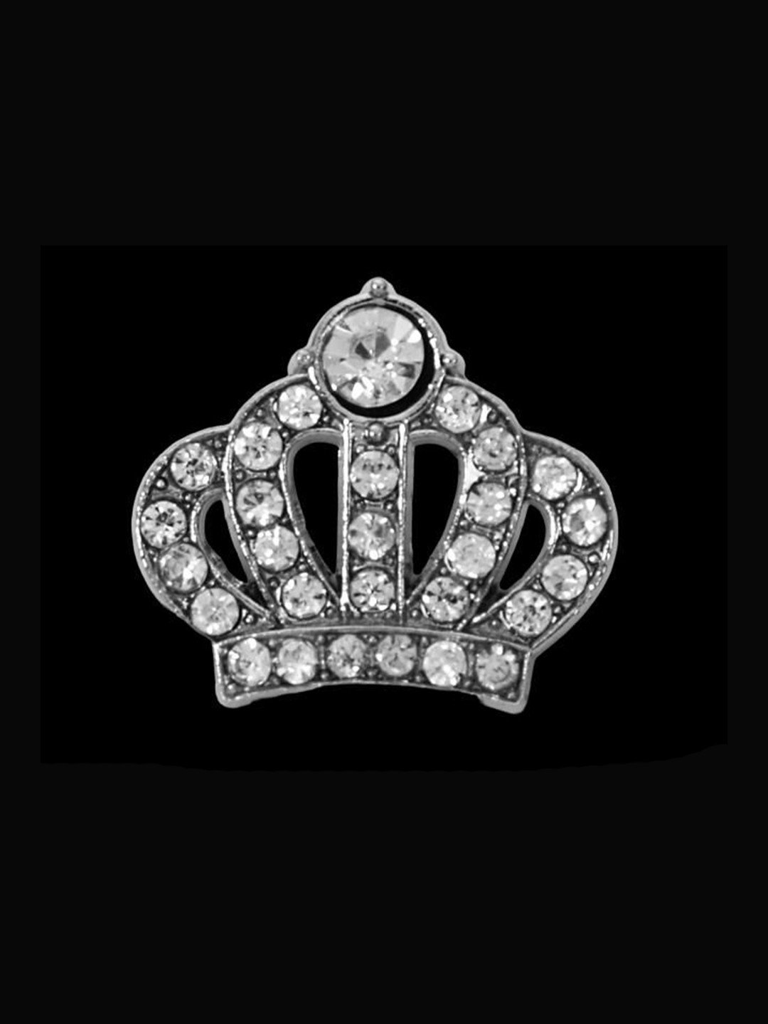 Curren Rimestone Studded Statement Crown Brooch