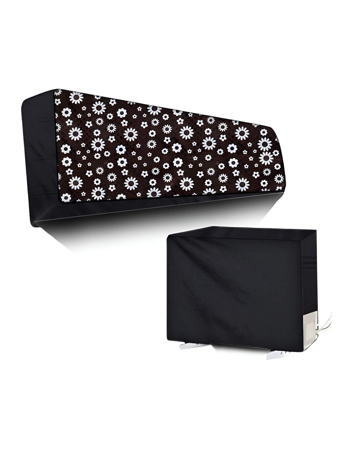 Kalra Magic Set of 2 Red & Grey Printed Outdoor & Indoor Ac Cover