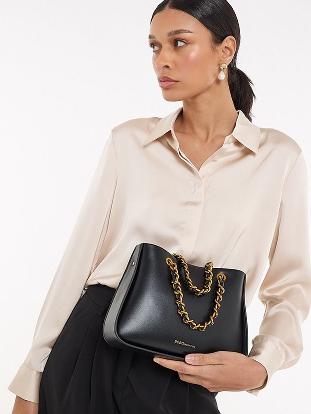 BCBG Detachable Sling Strap Structured Sling Bag