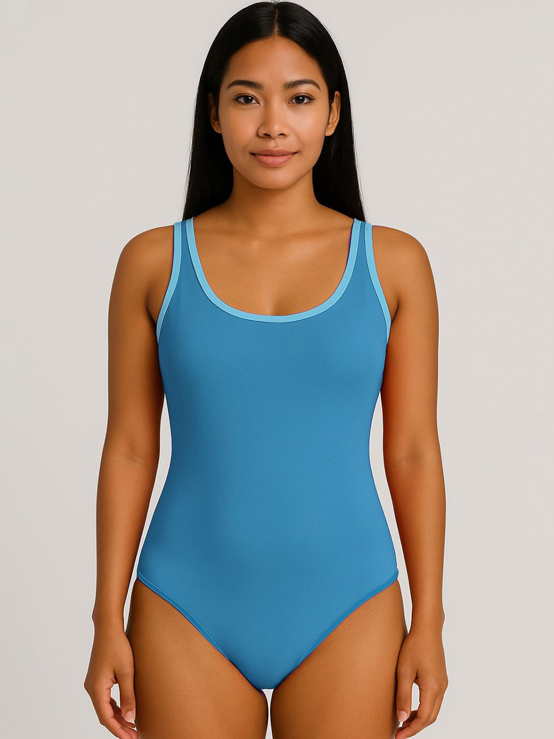 LYCOT Olympic Back Round Neck Swim Bodysuit