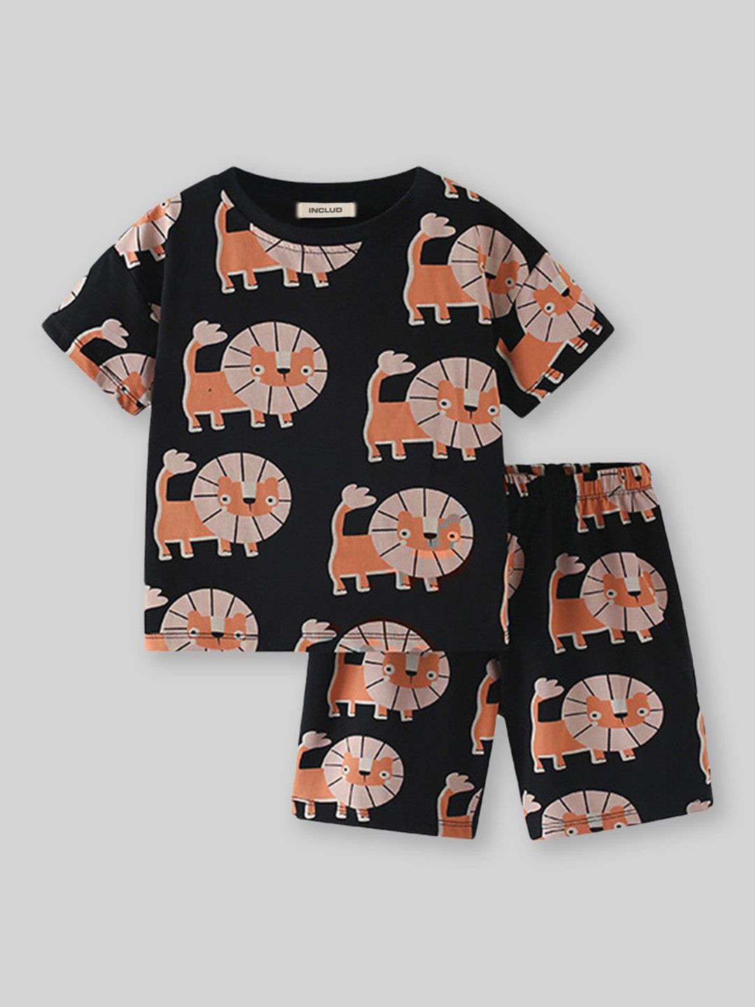 INCLUD Girls Cat Cartoon Printed Top with Shorts