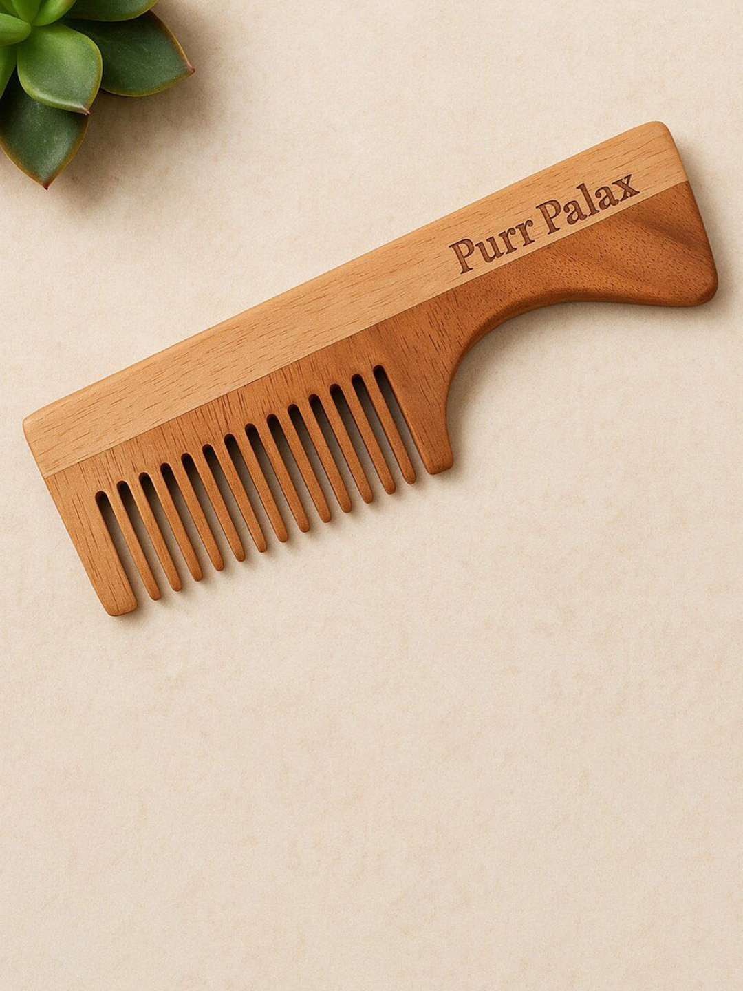PURRPALAX Pure Neem Handle Wood Comb For Hair Fall Control