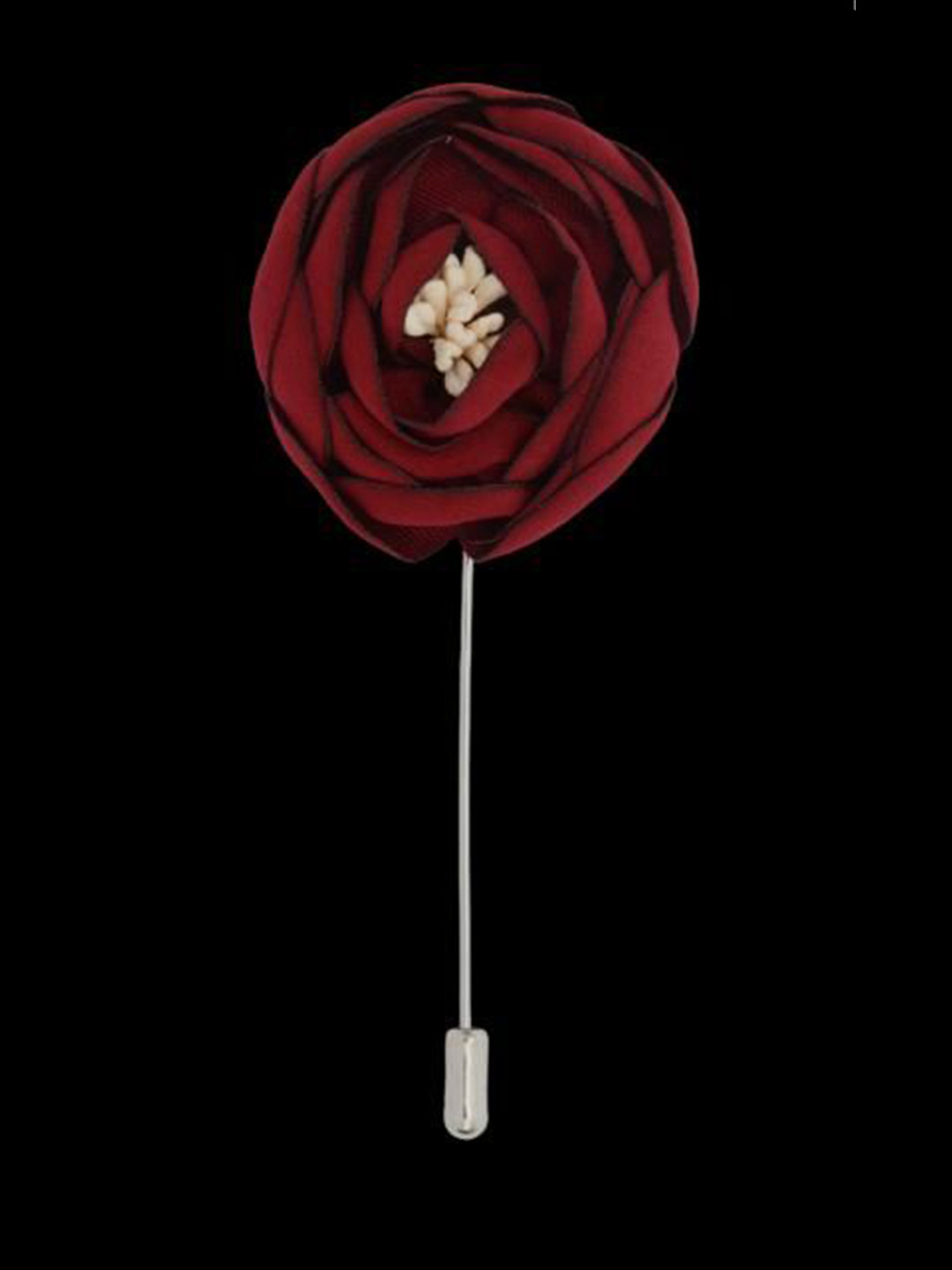Curren Men Silver-Plated Lapel Flower Brooch