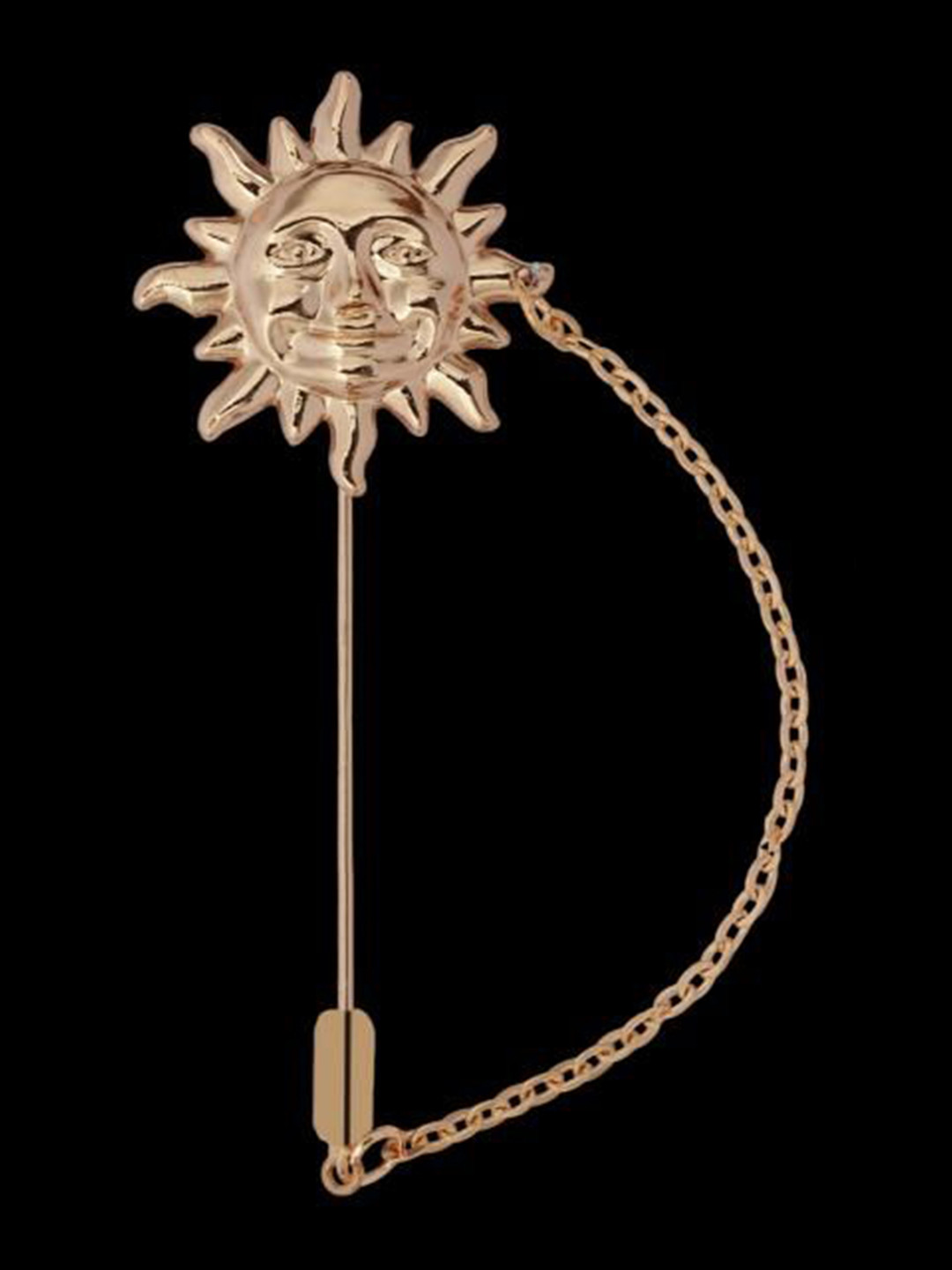 Curren Sun Lapel Pin With Hanging Tassel Brooch