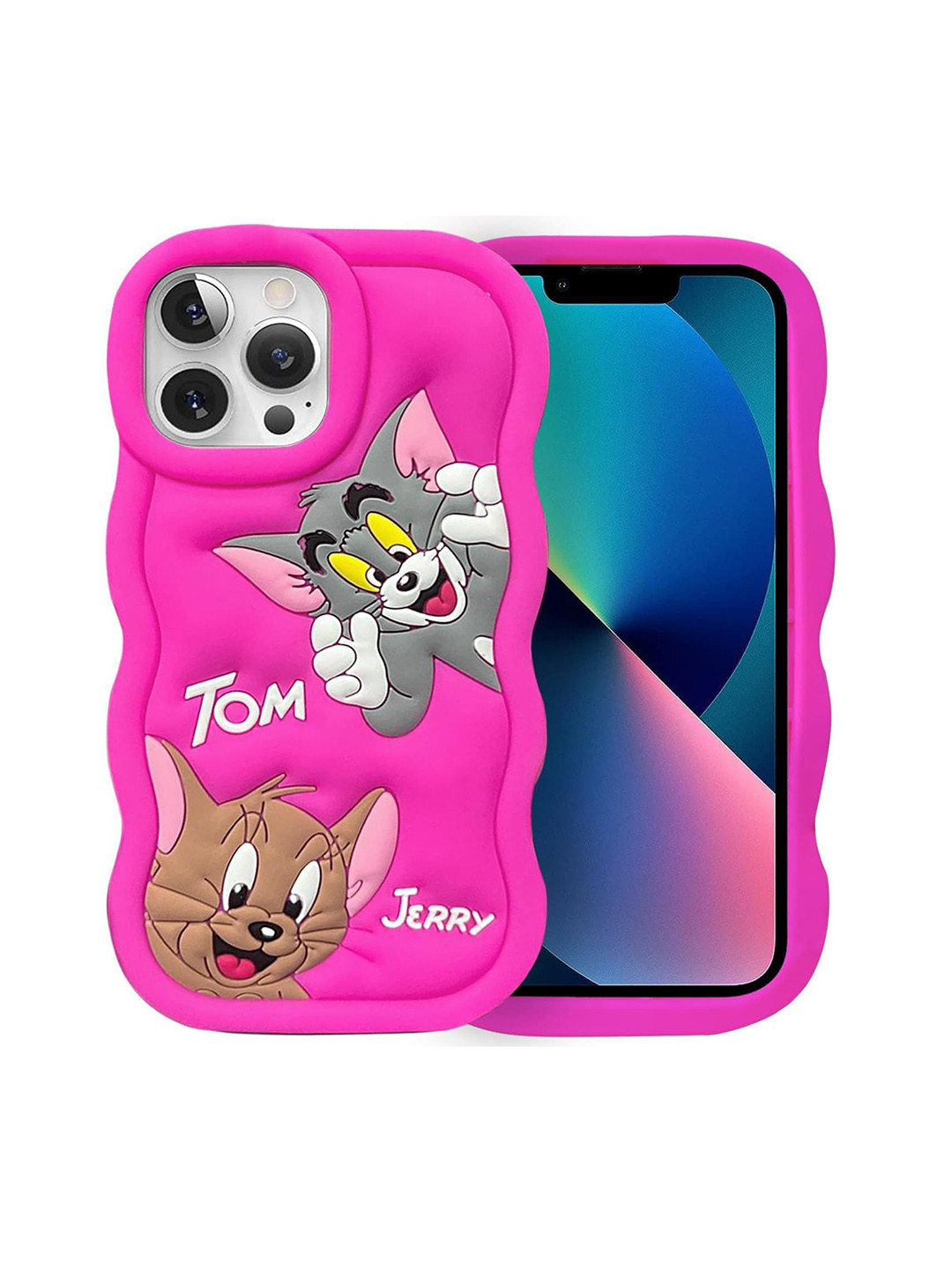CASE CREATION Cartoon Characters Tom And Jerry Printed 3D iPhone 14 Pro Max Bumper Case