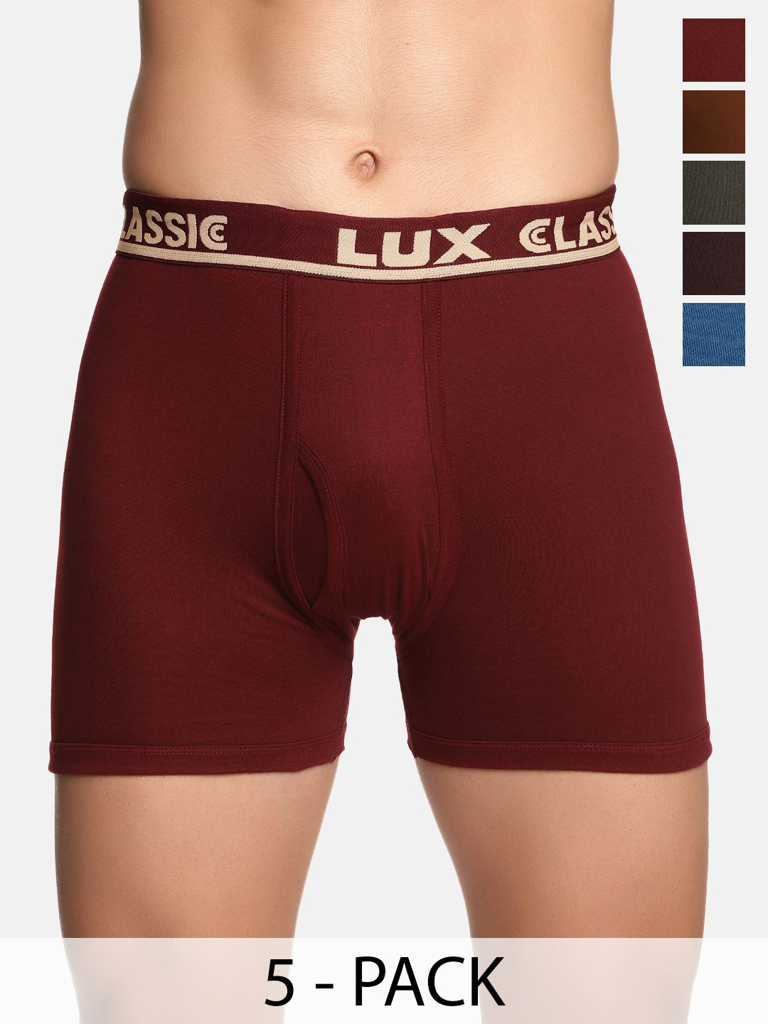 Lux Classic Pack Of 6 Assorted Combed Cotton Trunks Lux-Classic-H-Drawer-OE-6